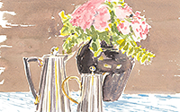 Flowers and Silver Jugs